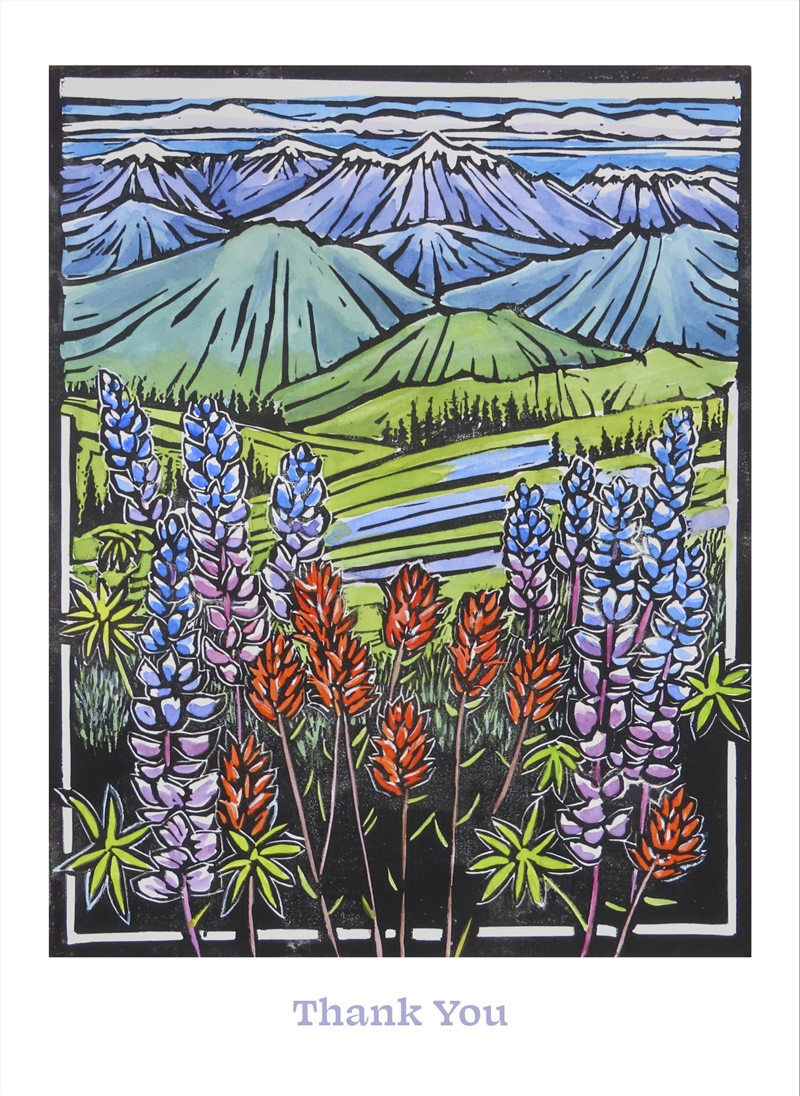 Molly Hashimoto: Paintbrush and Lupine Boxed Thank You Notes/Product Detail/Art