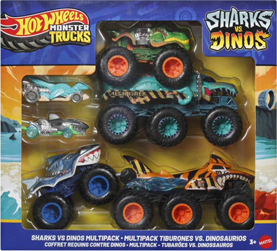 Mattel - Hot Wheels Monster Trucks: Sharks vs. Dinos Multipack/Product Detail/Toys