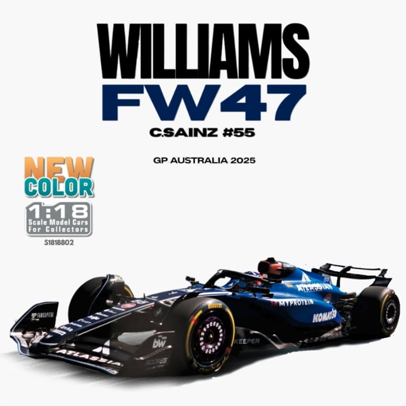 Formula 1 - Williams FW47 C.Sainz #55 (GP Australia 2025) 1:18 Scale Diecast Vehicle/Product Detail/Figurines