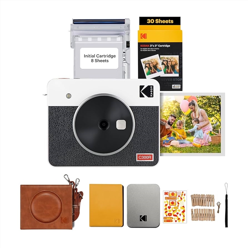 Kodak Instant Camera Mini Shot 2 Retro Cartridge + Accessories Bundle Colour: White/Product Detail/Cameras