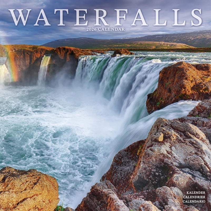 Waterfalls Calendar 2026 Square Scenic Wall Calendar - 16 Month/Product Detail/Calendars & Diaries