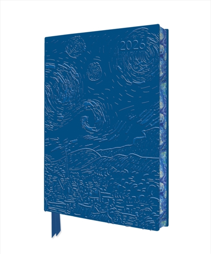 Vincent Van Gogh: The Starry Night 2026 Artisan Art Vegan Leather Diary Planner - Page To View With/Product Detail/Calendars & Diaries