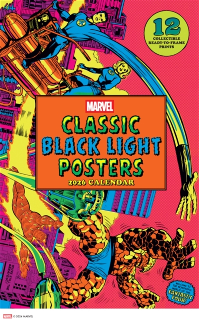 Marvel Classic Black Light 2026 Poster Calendar With 12 Frameable Prints/Product Detail/Calendars & Diaries