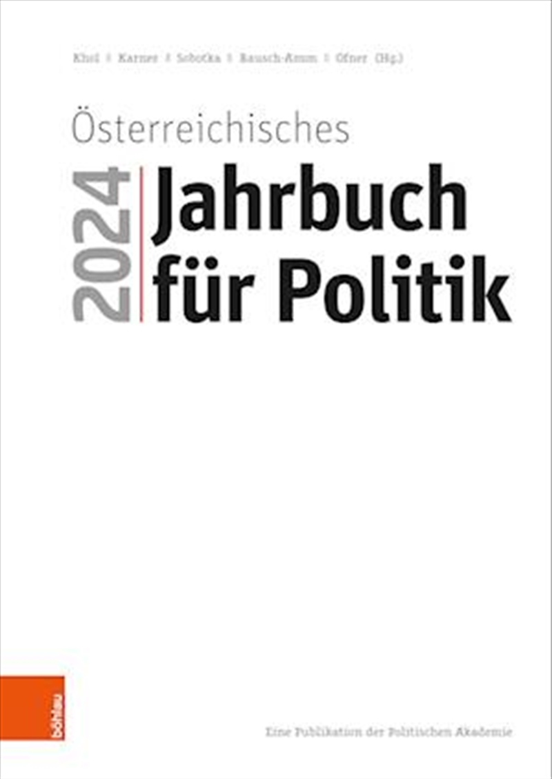 Osterreichisches Jahrbuch Fur Politik 2024/Product Detail/Politics & Government