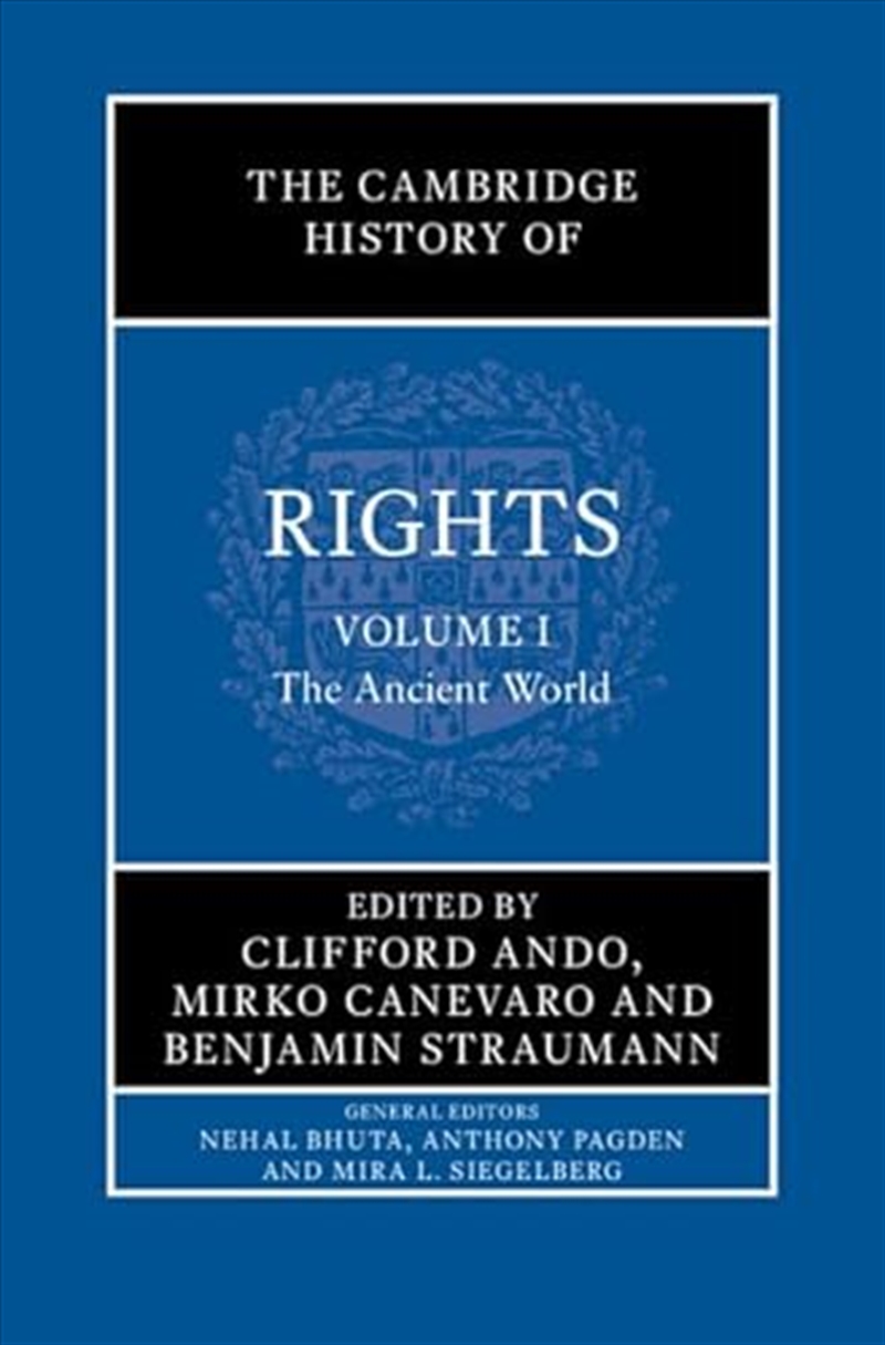 The Cambridge History Of Rights: Volume 1, The Ancient World/Product Detail/Law