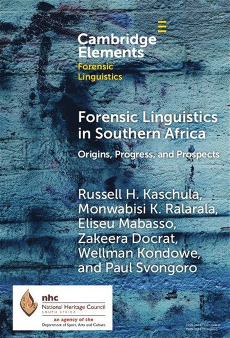 Forensic Linguistics In Southern Africa : Origins, Progress, And Prospects/Product Detail/Language & Linguistics