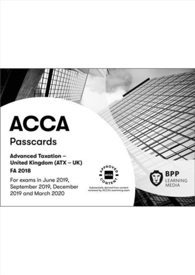 Acca Advanced Taxation Fa2018 : Passcards/Product Detail/Accounting & Finance