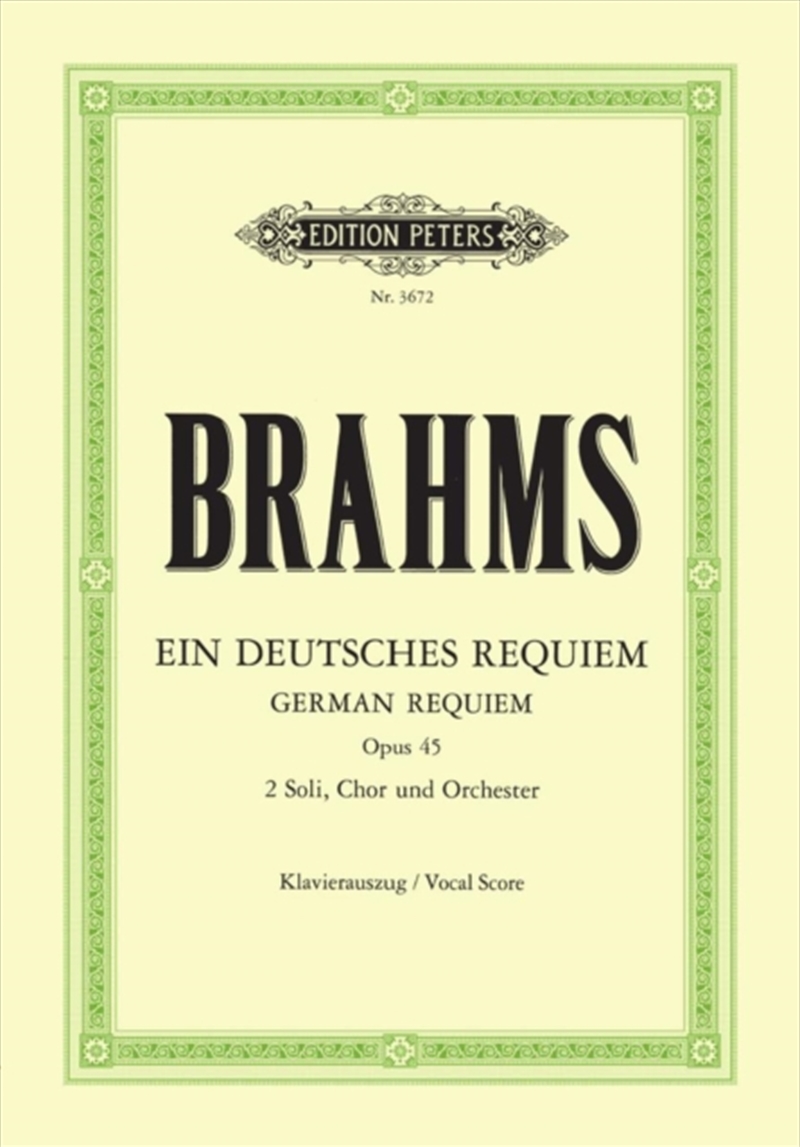 German Requiem Op. 45 (Vocal Score)/Product Detail/Media