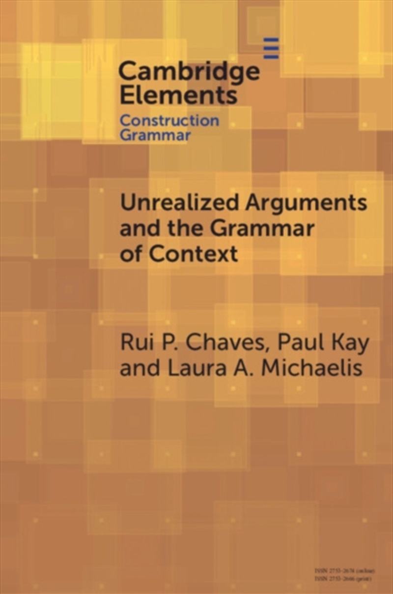 Unrealized Arguments And The Grammar Of Context/Product Detail/Language & Linguistics