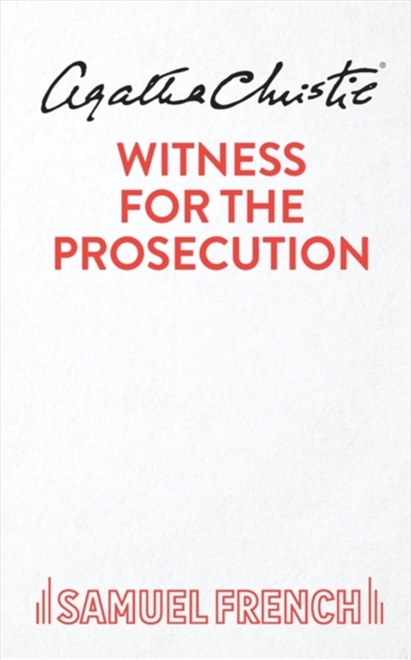 Witness For The Prosecution : Play/Product Detail/Literature & Poetry