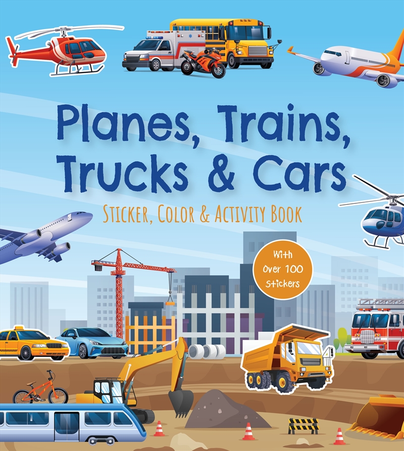 Planes, Trains, Trucks & Cars Sticker, Color & Activity Book/Product Detail/Kids Activity Books