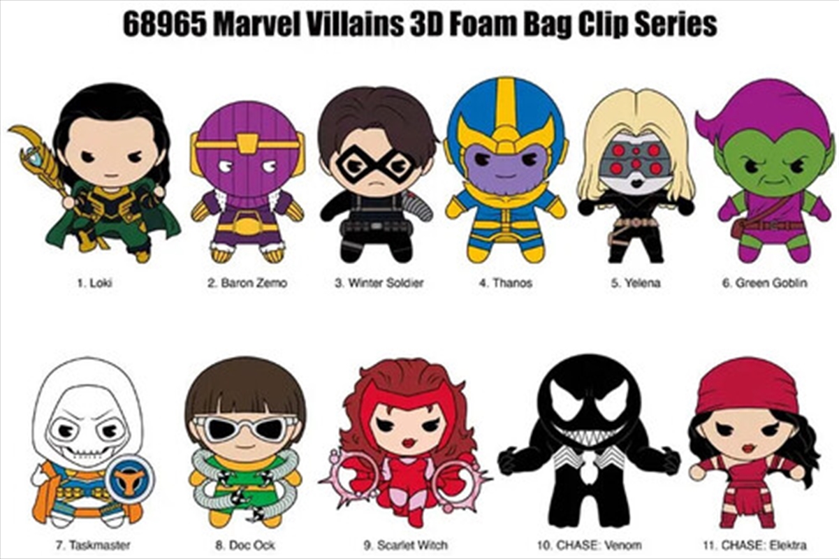 Marvel Villains 3D Foam Bag Clip/Product Detail/Keyrings
