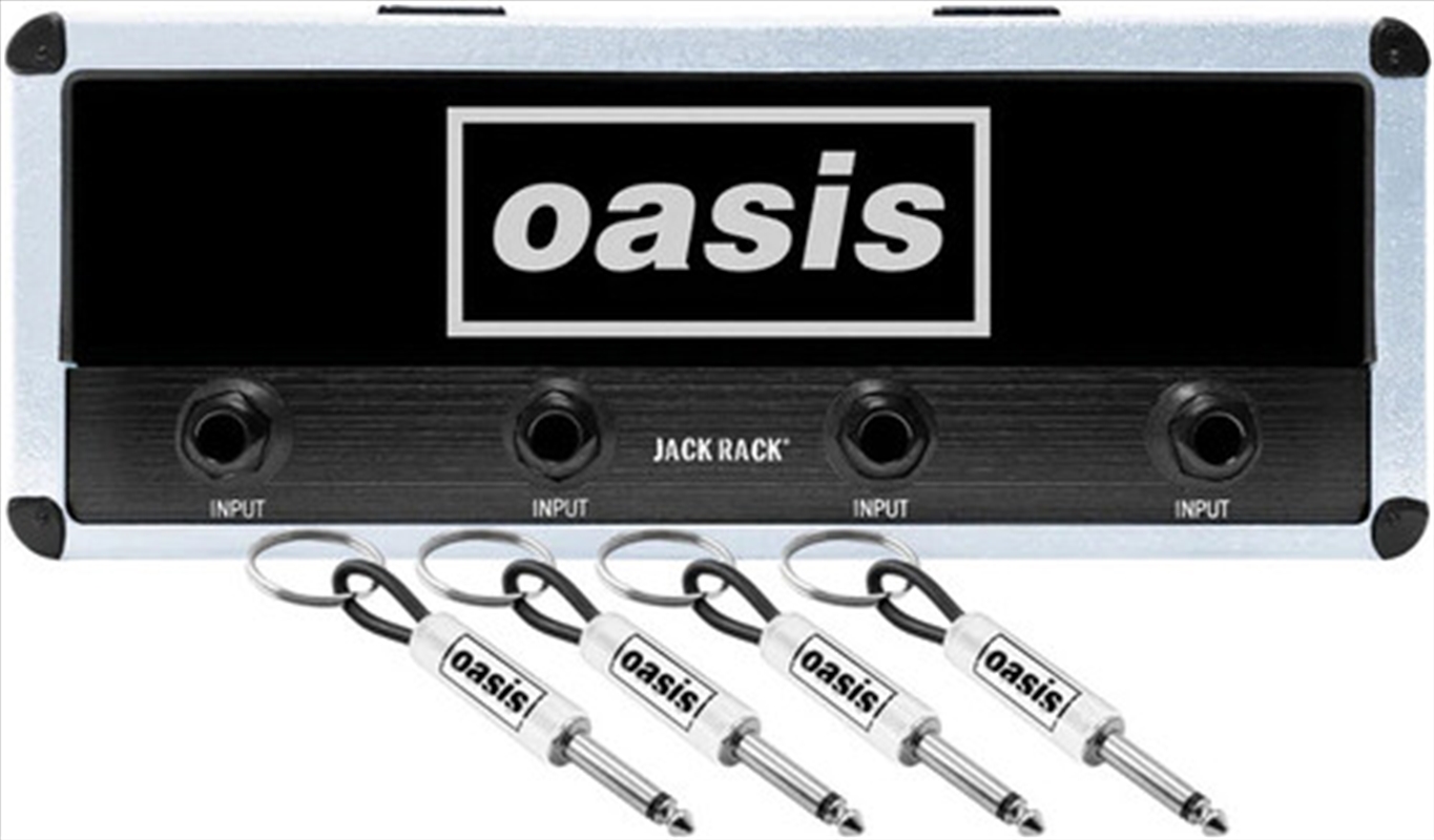 Oasis - Magnetic Jack Rack - Oasis Logo with 4 Guitar Plug Keychains/Product Detail/Keyrings