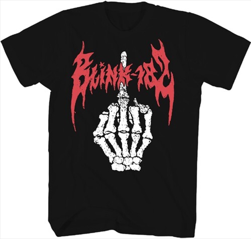 Blink 182 - Skeleton Middle Finger T-Shirt - Large Black/Product Detail/Shirts