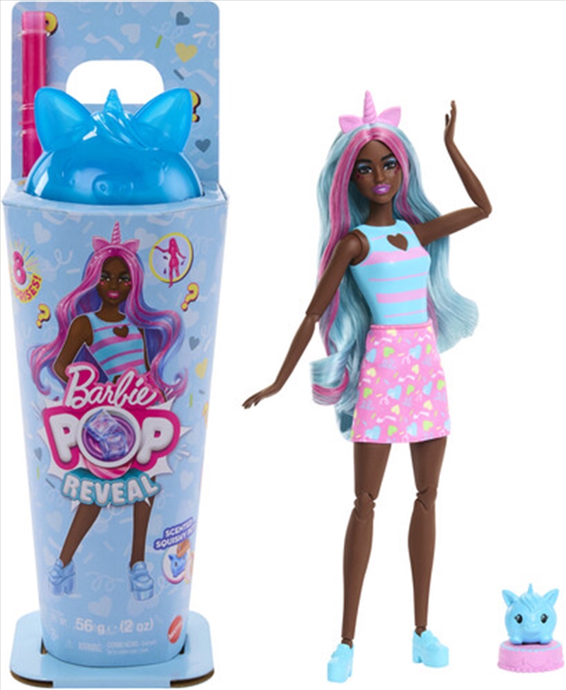 Barbie Pop Reveal Shakes Series, Scented Unicorn Fashion Doll & Pet with Accessories/Product Detail/Toys