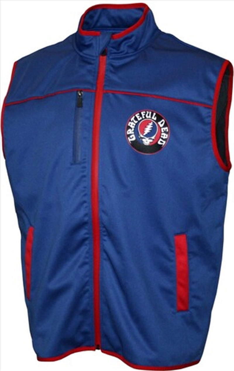 Grateful Dead - Steal Your Face - Deluxe Zip Front Vest - Large Blue/Product Detail/Apparel