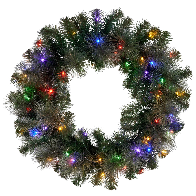 61cm Christmas Wreath with LED Lights Glittery Gold Pine/Product Detail/Decor
