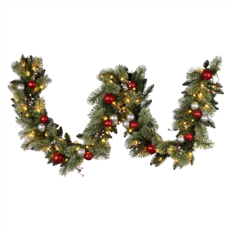 2.7m Christmas Garland with LED Lights and Baubles/Product Detail/Decor