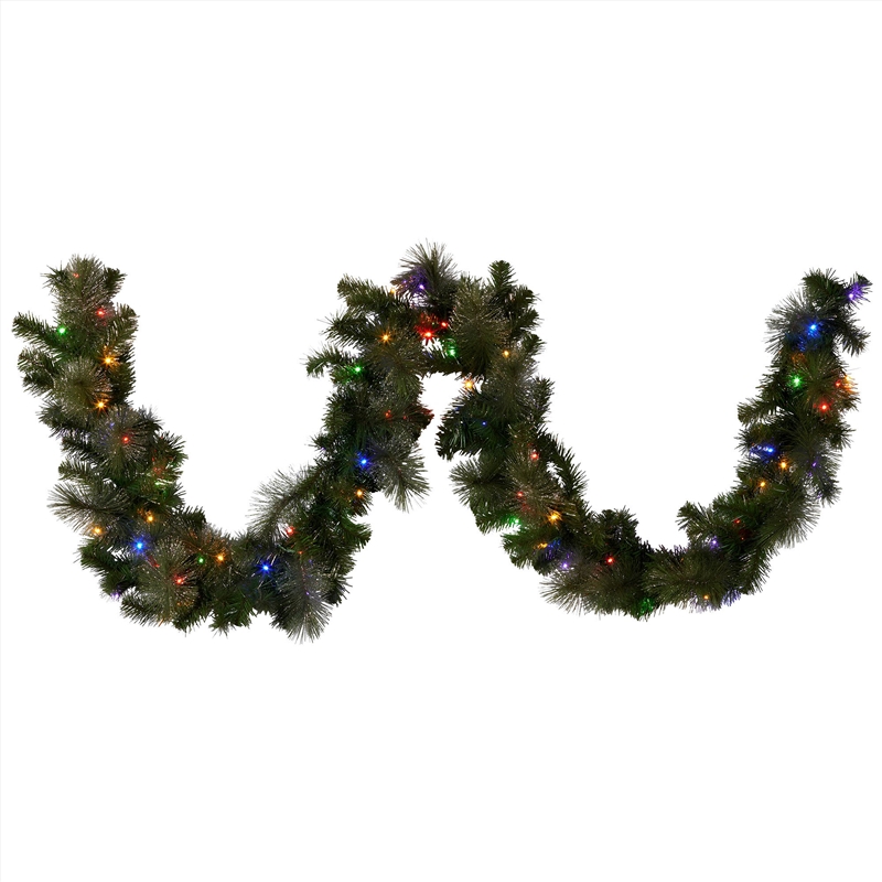 2.7m Christmas Garland with LED Lights Glittery Gold Pine/Product Detail/Decor