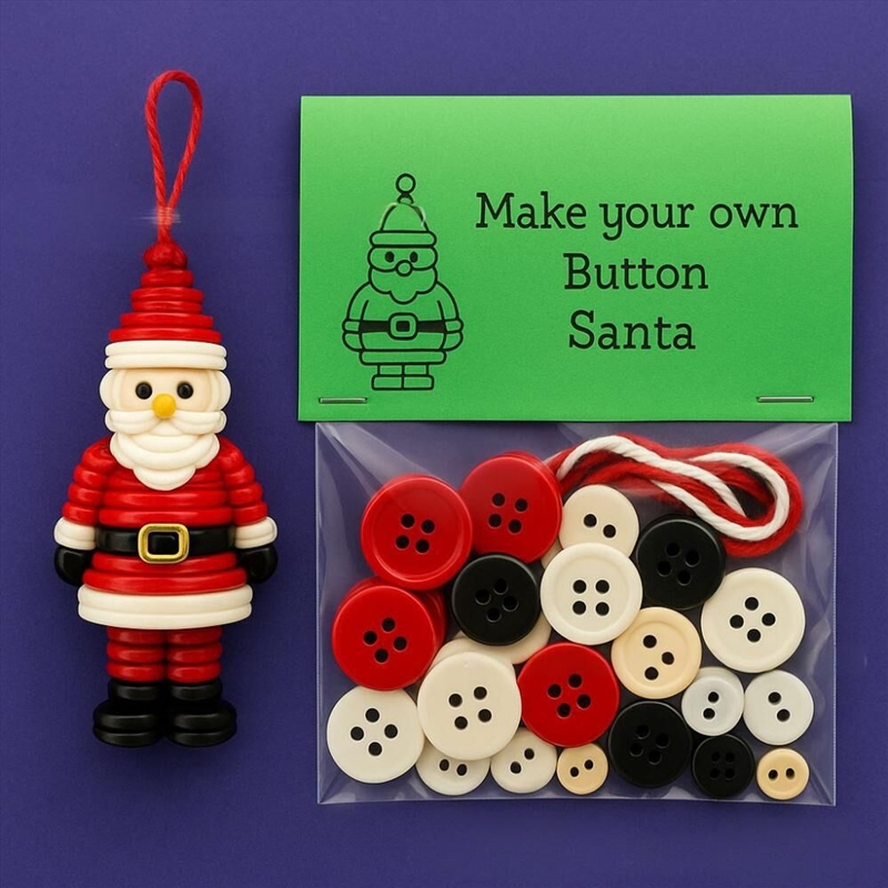 Christmas gift Christmas Button Ornament - Festive Santa Design Craft Kit/Product Detail/Decor