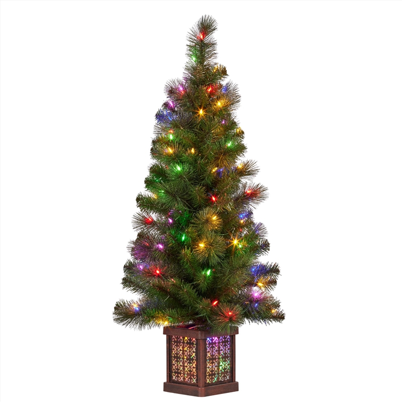4ft Christmas Tree Glittery Gold Pine Led Multi Lights/Product Detail/Decor