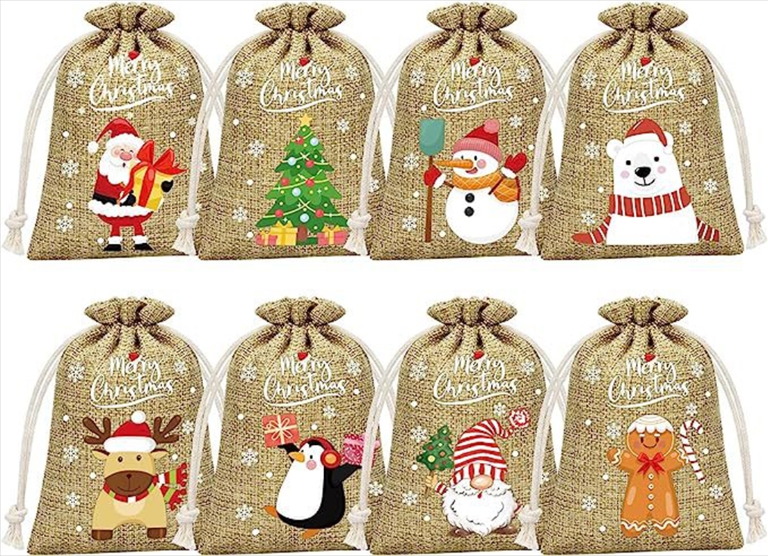 Brown Christmas Gift Drawstring Bags Set - 10 Pcs/Product Detail/Party
