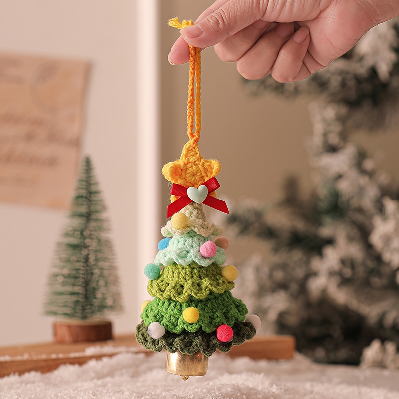 2 Pcs Handmade Crochet Christmas Tree Ornament - Style C/Product Detail/Decor