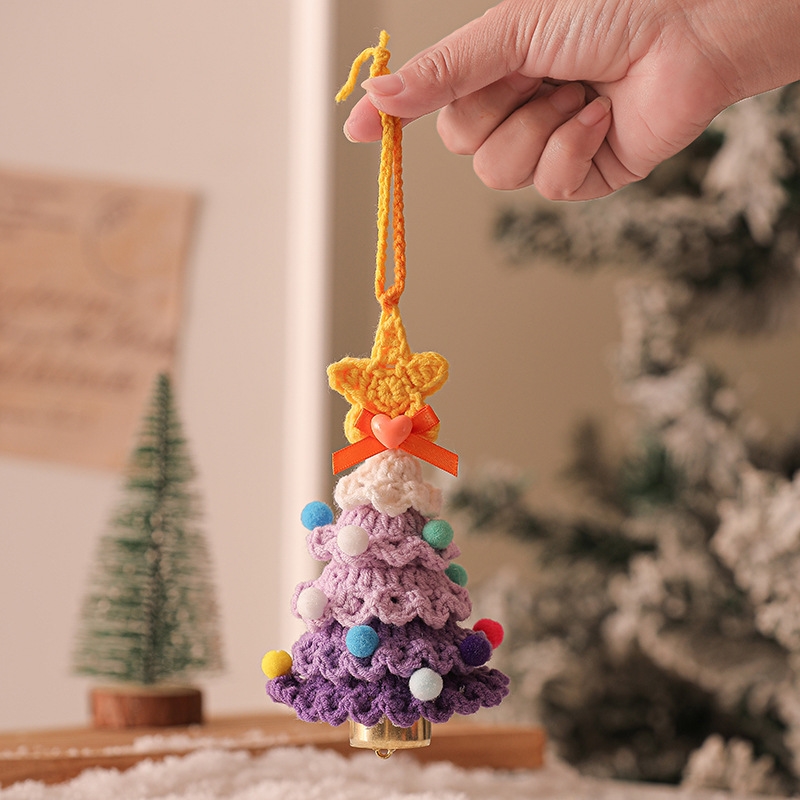 2 Pcs Handmade Crochet Christmas Tree Ornament - Style B/Product Detail/Decor