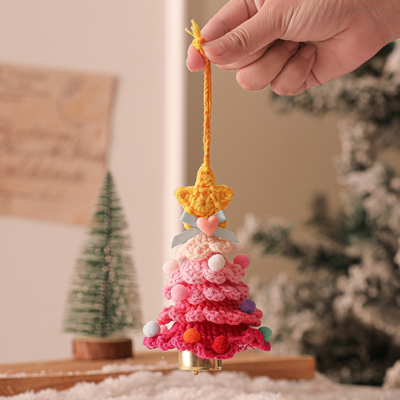 2 Pcs Handmade Crochet Christmas Tree Ornament - Style A/Product Detail/Decor