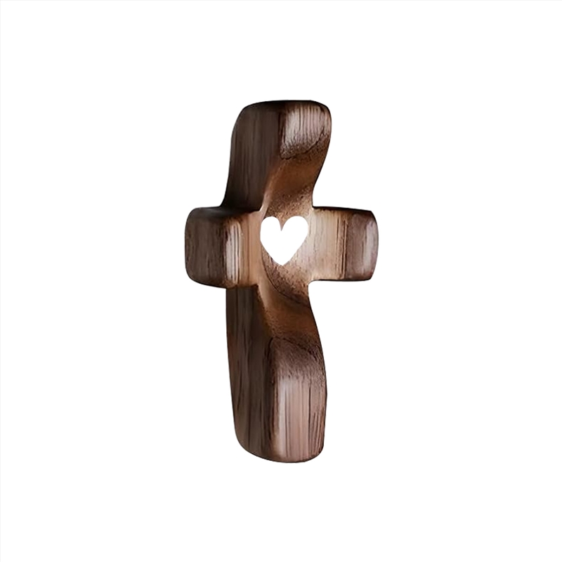 Set of 5 White Peachwood Heart Cross/Product Detail/Decor