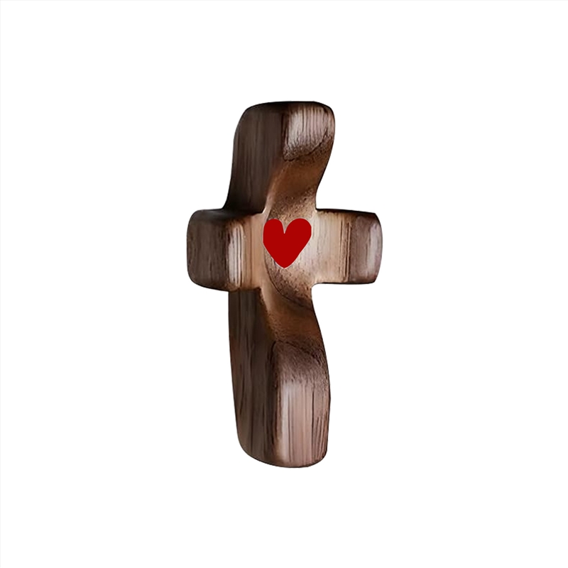 Set of 5 Red Peachwood Heart Cross/Product Detail/Decor