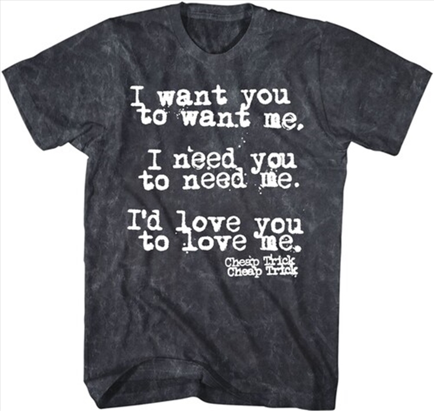Cheap Trick - I Want You T-Shirt -  Large Black Mineral Wash/Product Detail/Shirts