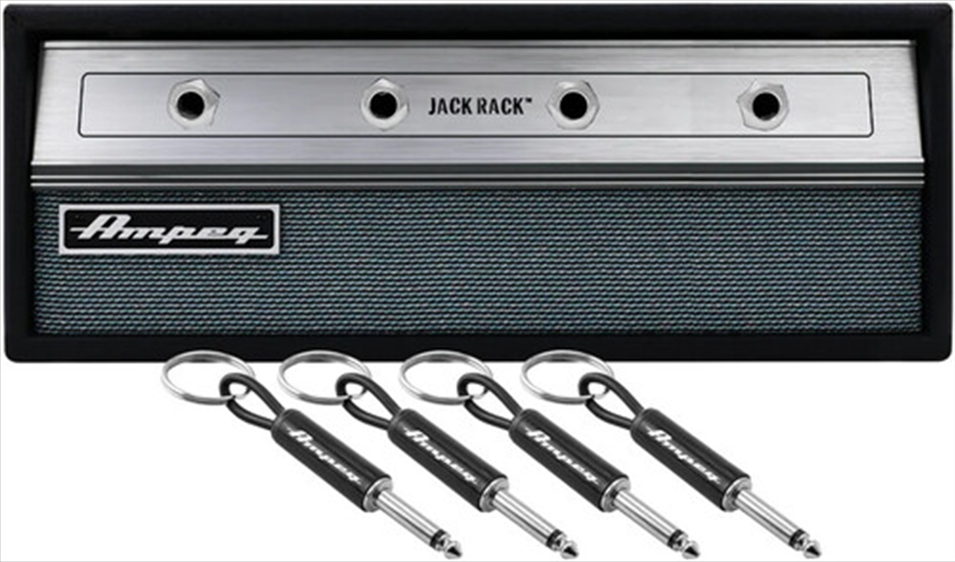Ampeg Logo Jack Rack - Includes 4 Ampeg Guitar Plug Keychains Silver/Product Detail/Keyrings