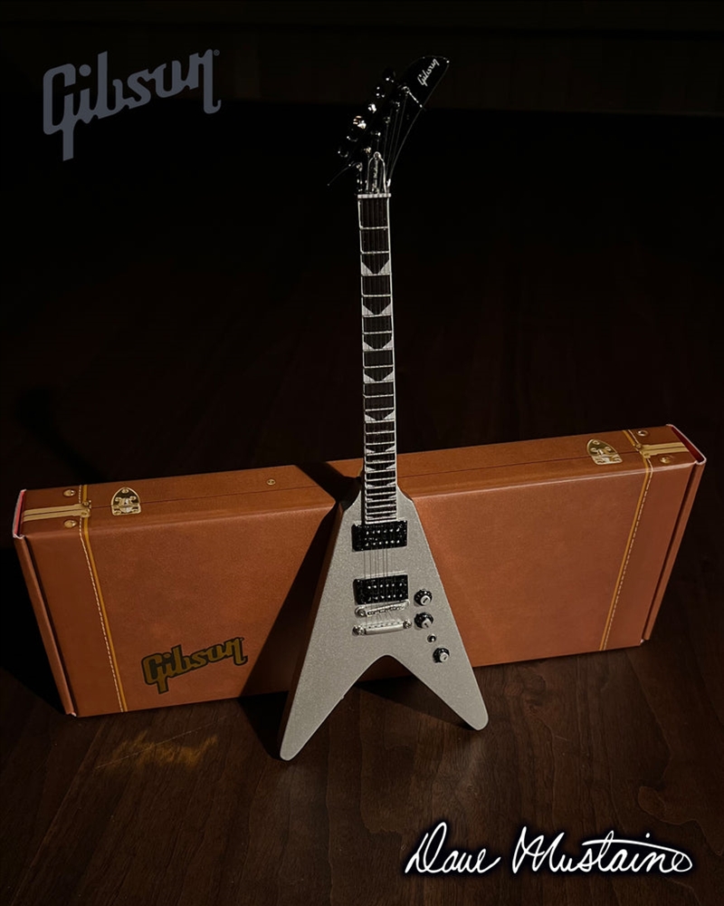 Gibson Dave Mustaine Flying V EXP Silver Metallic Mini Guitar GG-524/Product Detail/Collectables