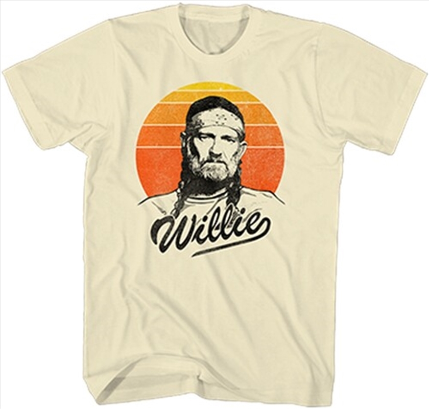 Willie Nelson - Sunset Color Gradient T-Shirt - Large Sand/Product Detail/Shirts