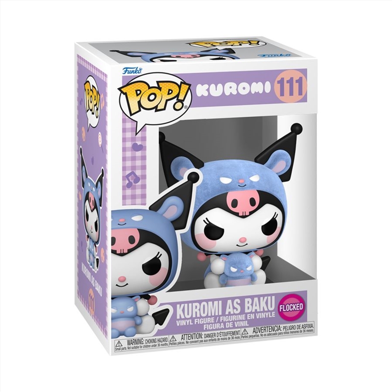 Hello Kitty - Kuromi as Baku Flocked Pop! Vinyl/Product Detail/Standard Pop Vinyl