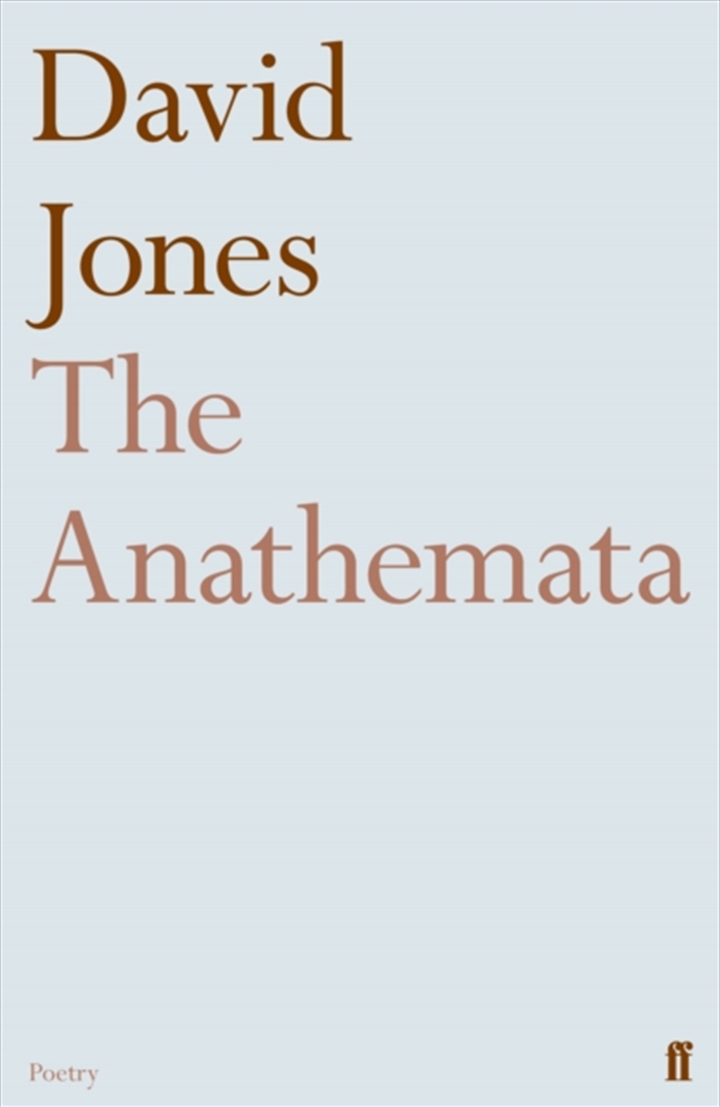 Anathemata/Product Detail/Poetry