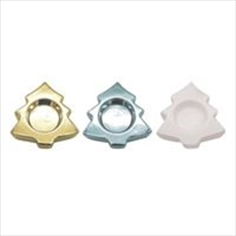 Christmas Dec Ceramic Flat Tealight Tree (SENT AT RANDOM)/Product Detail/Candles