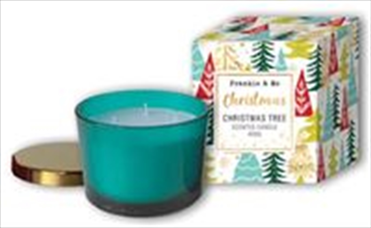 Candle Bxd Christmas 400G Coloured Glass Metal Lid Scented Teal/Product Detail/Candles