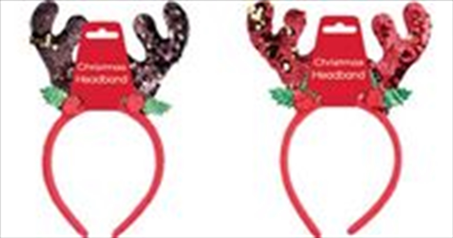 Headband Christmas Reversible Sequin Antlers (SENT AT RANDOM)/Product Detail/Apparel