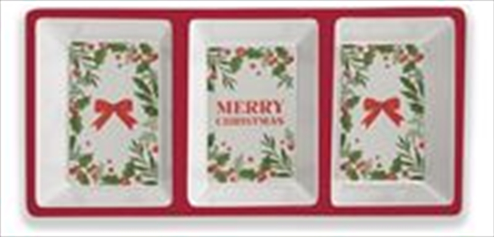 Christmas Melamine 3 Section Tray Traditional/Product Detail/Diningware