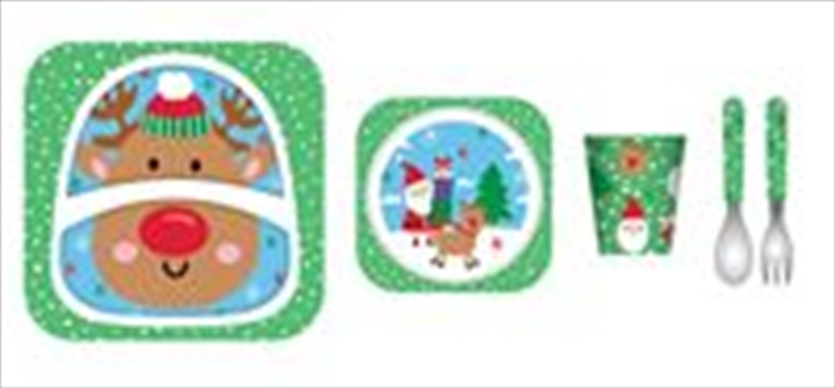 Christmas Bamboo Fibre Kids Set 5Pk/Product Detail/Diningware