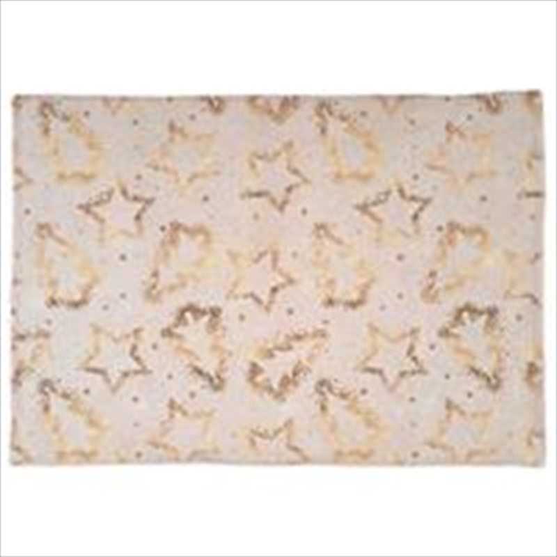 Placemat 4Pk Linen Foil Stars Gold/Product Detail/Diningware