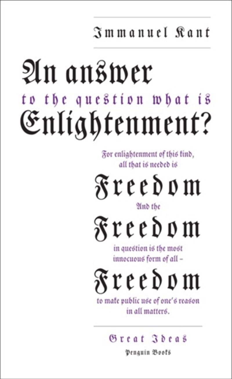 An Answer To The Question: 'What Is Enlightenment?'/Product Detail/Reading