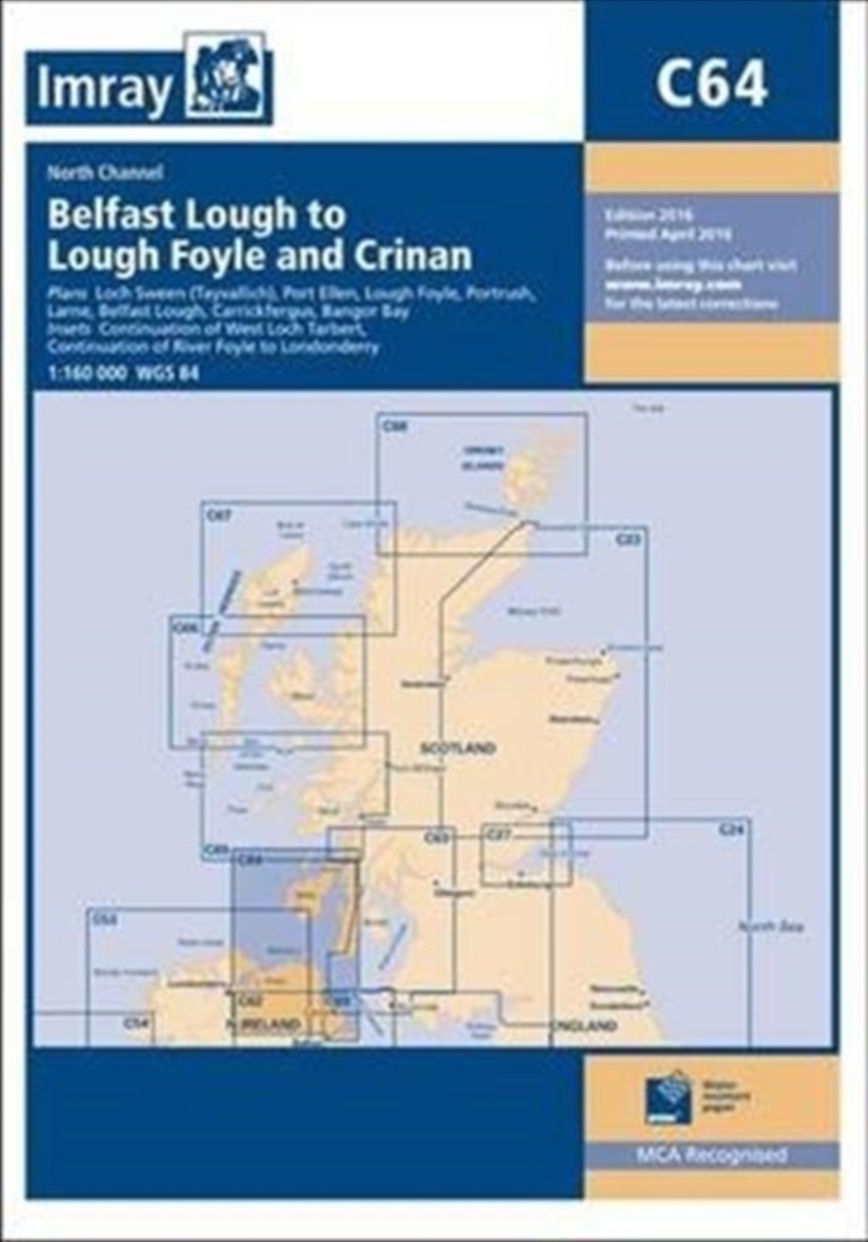 Imray Chart C64 : North Channel - Belfast Lough To Lough Foyle And Crinan/Product Detail/Geography