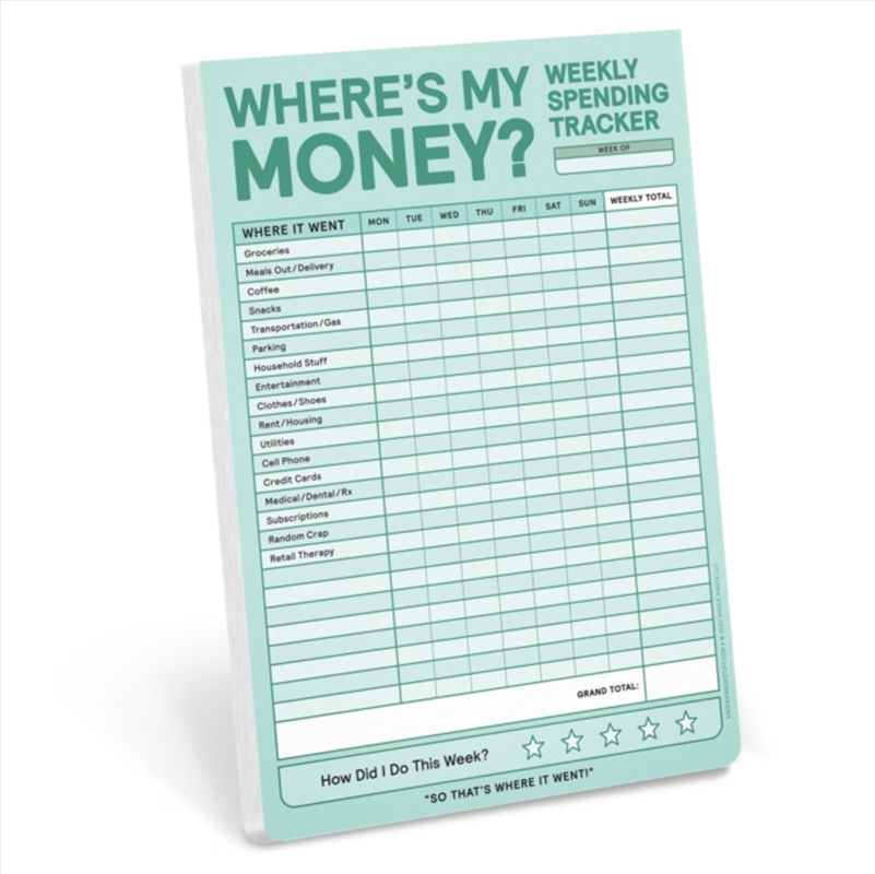 Knock Knock Where's My Money Weekly Budget Tracker Pad (Pastel Version)/Product Detail/Stationery