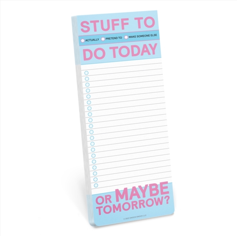 Knock Knock Stuff To Do Today Make-A-List Pads/Product Detail/Stationery