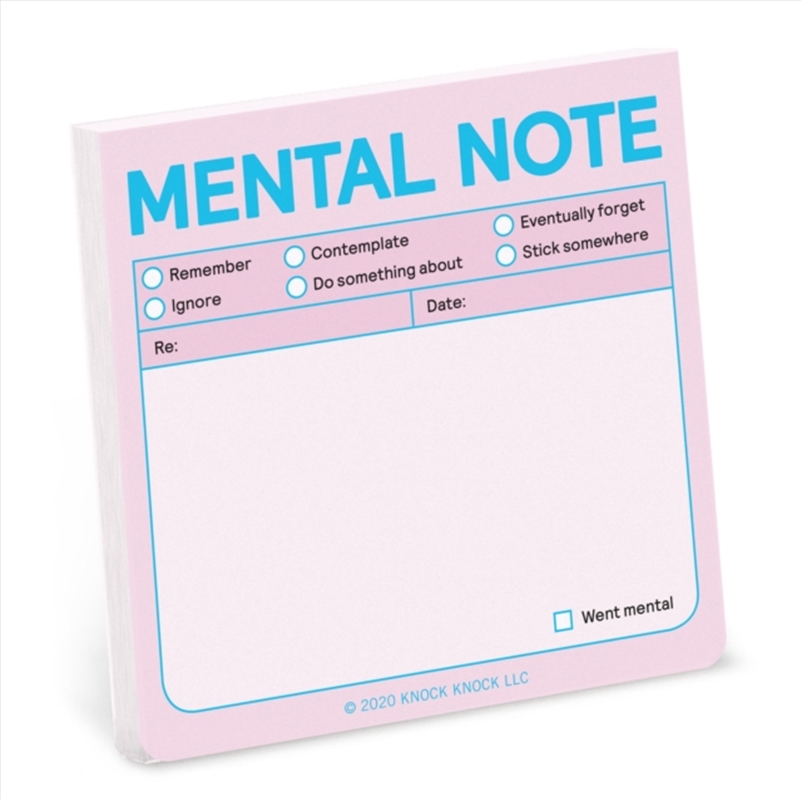 Knock Knock Mental Note Sticky Notes (Pastel Edition)/Product Detail/Stationery
