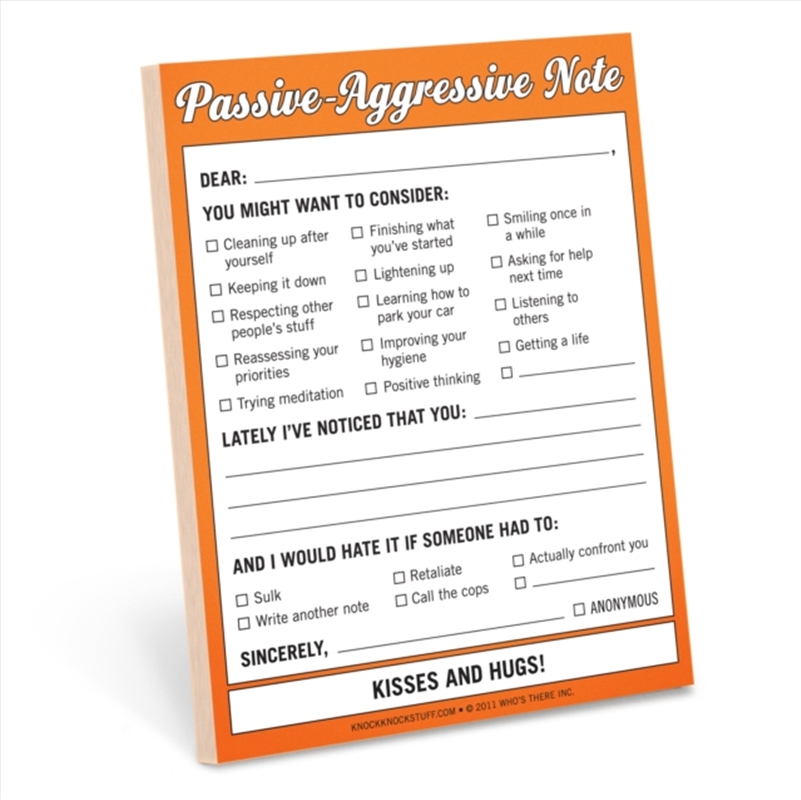 Knock Knock Passive Aggressive Nifty Note/Product Detail/Stationery