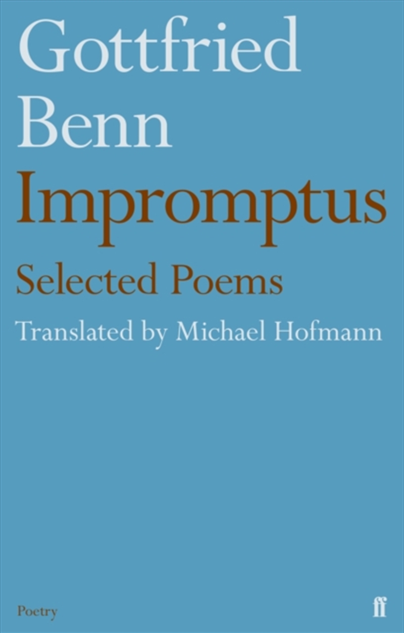 Gottfried Benn - Impromptus/Product Detail/Poetry